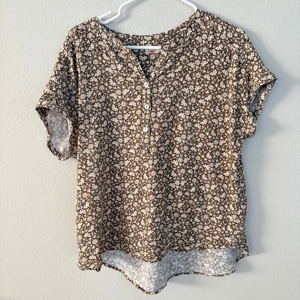 Faherty Dream Cotton Desmond Top Floral Print (M)